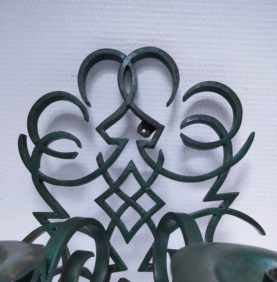 Image 1 of Aplique de pared Gilbert Poillerat con dos luces