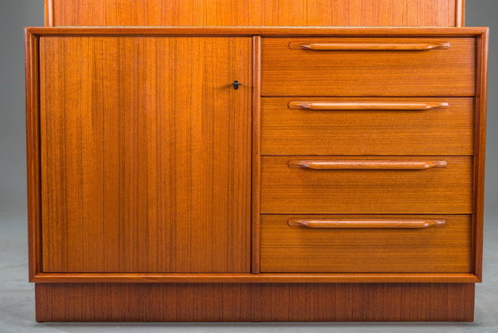 Image 1 of Grande bibliothèque vintage avec bar en teck par Heinrich Riestenpatt, 1960s