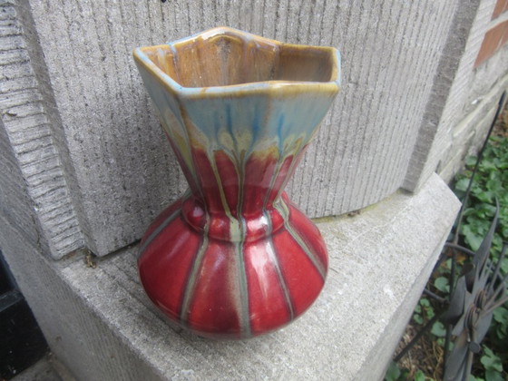 Art Deco Octagonal Ceramic Vase Made in Belgium (Attributed) (photo 10 of 12)