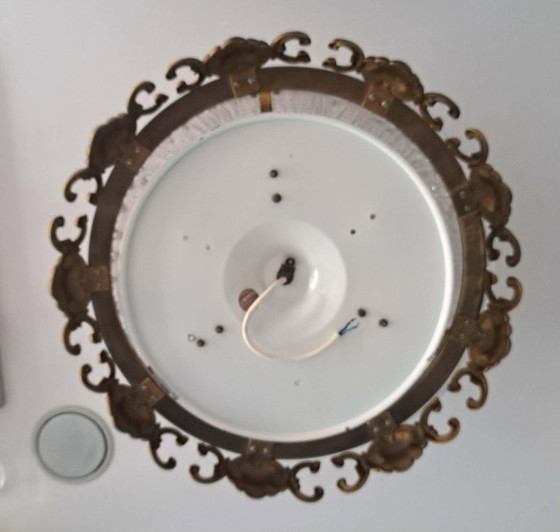 Image 1 of Prachtige vintage Duitse plafondlamp, Hollywood Regency stijl