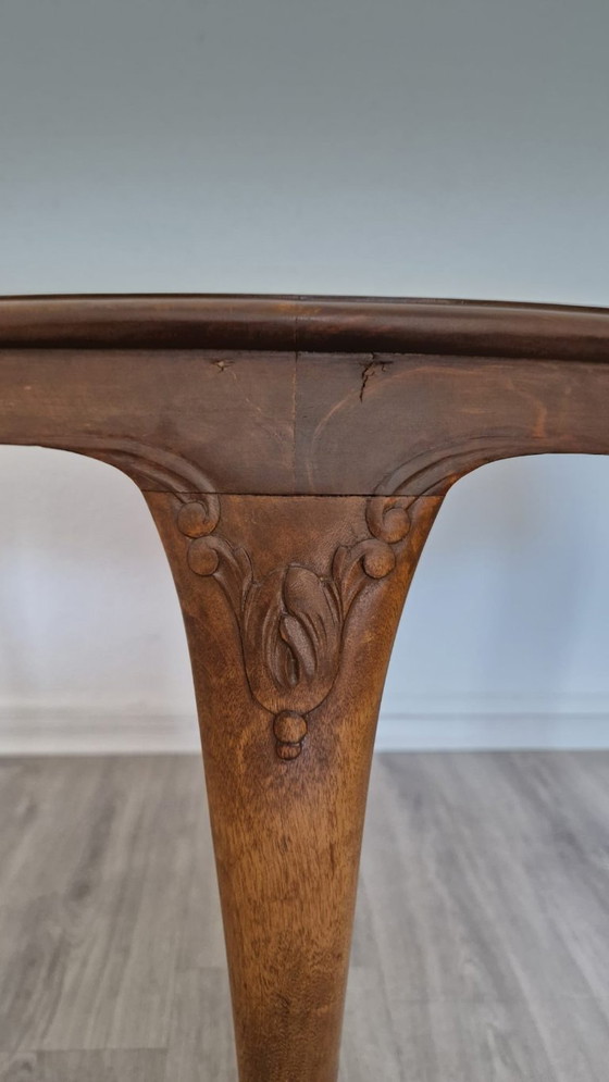 Image 1 of Round Carved Side Table, 78 cm