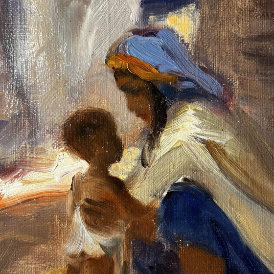 Charles Ernest Smets, Oasis de Tinghir, Maroc, années 1940, Huile sur toile, Encadré – Peintures et dessins (photo 5 of 12)