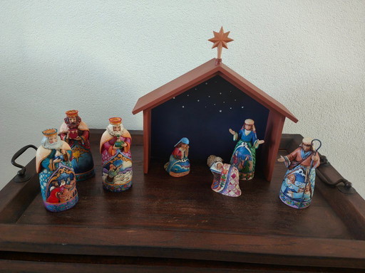 Weihnachtskrippe / Weihnachtsstall, handgefertigt von Jim Shore