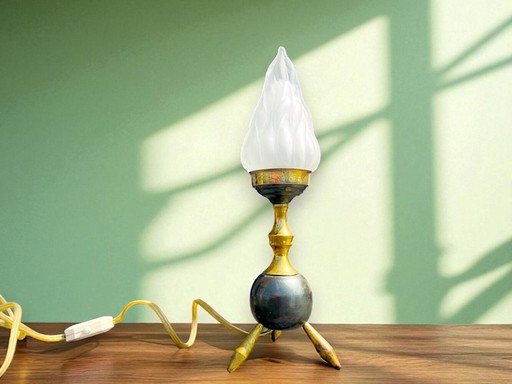 Mid Century Modern space age brass tripod table lamp