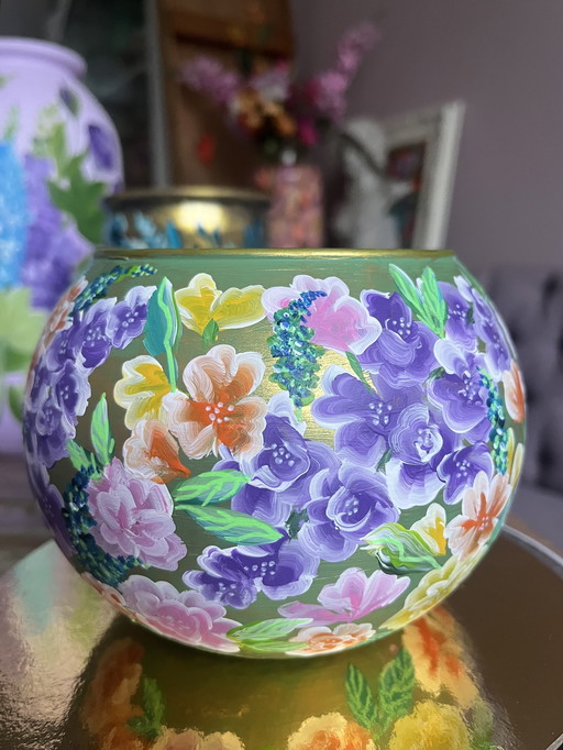 Hand-painted ball vase