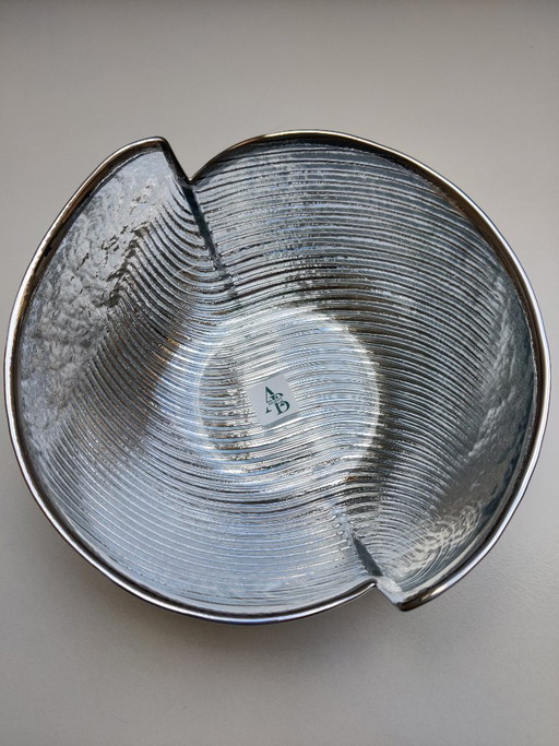 Silver-plated glass bowl, new, AB Argenti