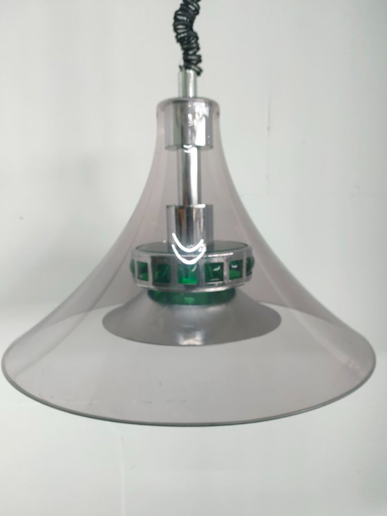 Image 1 of Rare Massive 1970s design pendant lamp (height adjustable)
