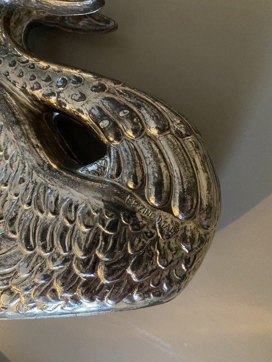 Versilberter Schwan Serviettenhalter, Tischdekoration, Metall (Foto 6 von 8)