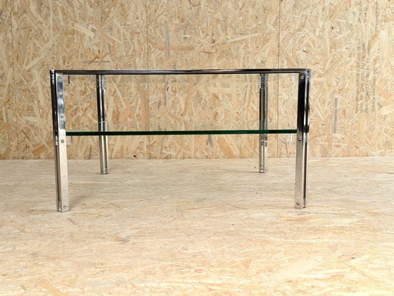 Image 1 of Table basse vintage en chrome et verre des années 1970