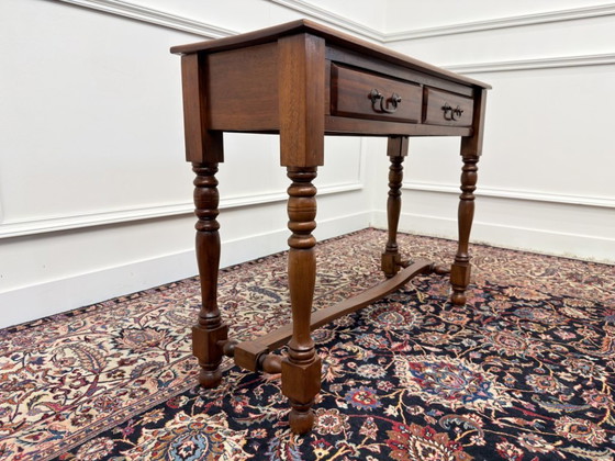 Klassiek Engelse Sidetable – Consoles, Hout, Messing (photo 5 of 10)