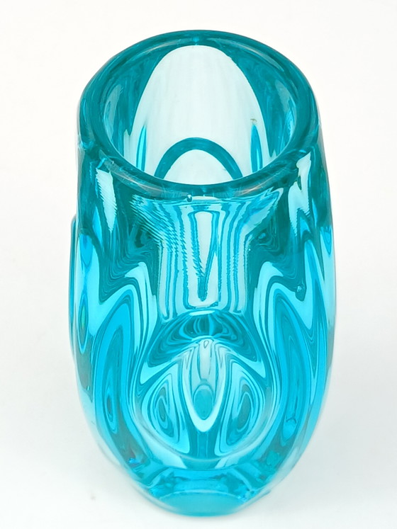 Sklo vase in beautiful blue/green color – Sklo Union, Glass (photo 7 of 7)