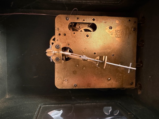 Hindelooper Wanduhr grün bemalt – Franz Hermle & Söhne, Uhren, Metall, Holz (photo 15 of 15)