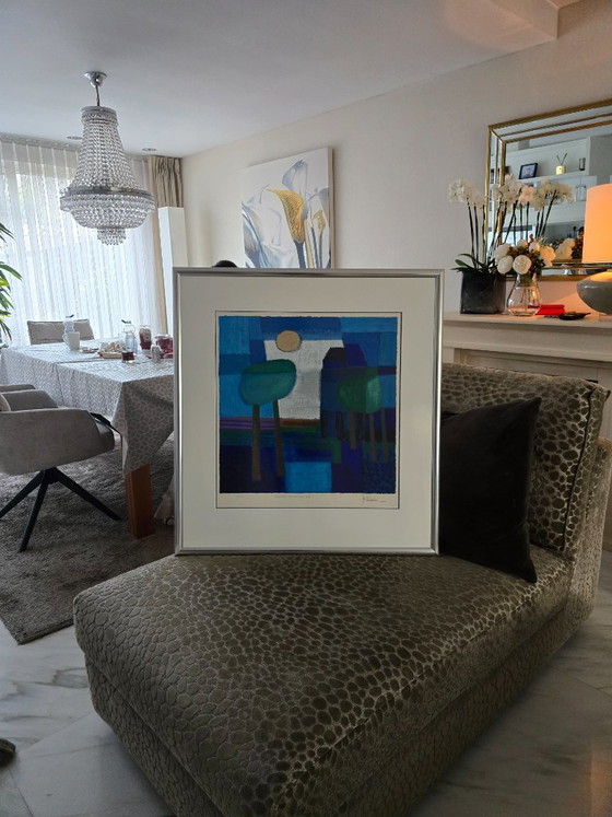 Atmospheric screen print 'Verstild landschap' (1993) – Numbered & Framed – Ton Schulten, Lithographs & prints (photo 2 of 11)