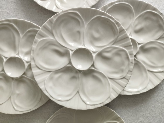 Image 1 of Lot de 6 assiettes à huitres en porcelaine de Pillivuyt
