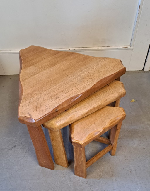 3 x Brutalist Beistelltisch – bijzettafels, Wood (photo 2 of 10)