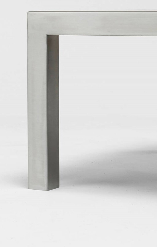 Maria Pergay Stainless steel square low table