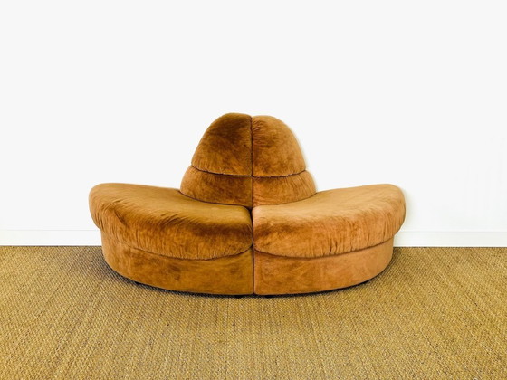 Image 1 of Canapé Modulable Vintage en Velours, 1970s, Set de 5