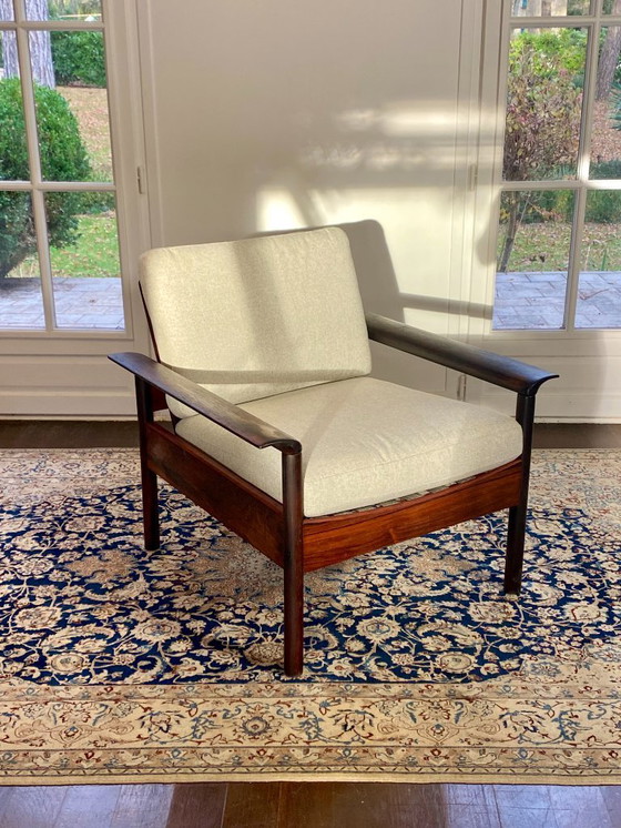 Image 1 of Fauteuil & Ottoman Hans Olsen – Vatne Møbler (Danemark, 1960s) Palissandre