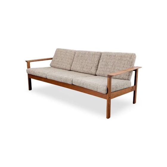 Original Vintage Midcentury Three-Seater Sofa Teak Vamo Denmark, Vamo Møbelfabrik, 3-5 seaters, Wood, Beige (photo 2 of 11)