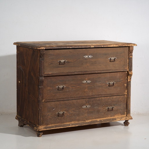 Antike Kommode mit dunkler Patina (ca. 1920) #43