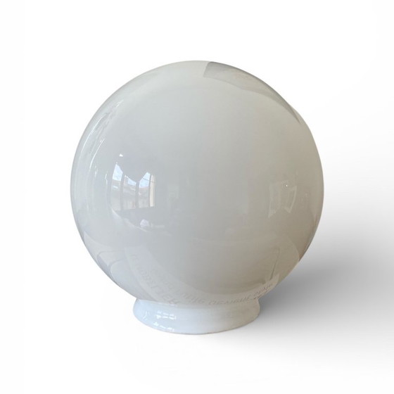 White opaline globe lampshade for wall lamp chandelier 20 cm, Pendant lamps, Glass, Vintage (photo 5 of 5)