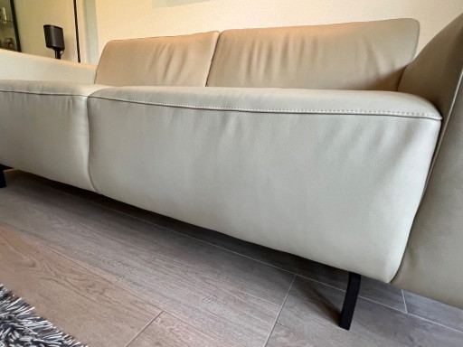 3-Sitzer-Sofa aus elfenbeinfarbenem Leder