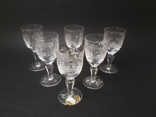 6 bicchieri in cristallo al piombo / vetreria Lednické Rovné 