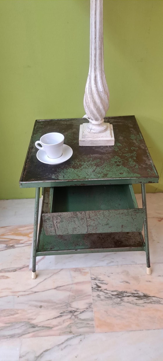 Industriële bijzettafel, Metaal, Groen (foto 3 van 7)