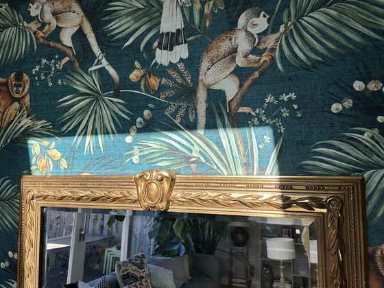Image 1 of Authentieke Deknudt Wandspiegel (België) - Verguld - 122 cm