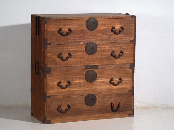 Antique Japanese multi-drawer tansu - Meiji Period / Taishō (c. ) #16 – Chest of drawers, Wood, Iron (photo 13 of 40)
