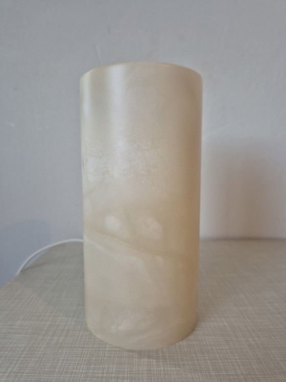 Lampe d'ambiance Massive en albâtre | Pierre naturelle | Lampe de table vintage, Crème (photo 5 sur 5)