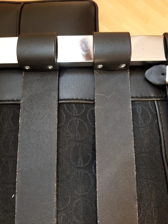 Image 1 of Knoll Set Barcelona New-Never Used Black Leather Design by Ludwig Mies Van Der Rohe and Lilly Reich (1929)