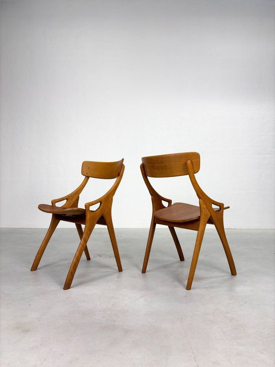 Image 1 of Set di sedie da pranzo in rovere stile Arne Hovmand Olsen