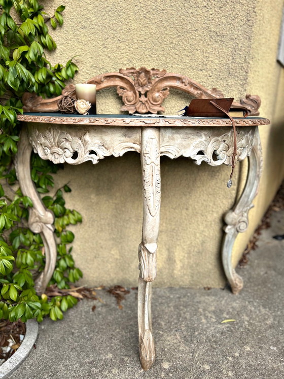 Gepatineerde antieke Console – Hout (photo 3 of 13)