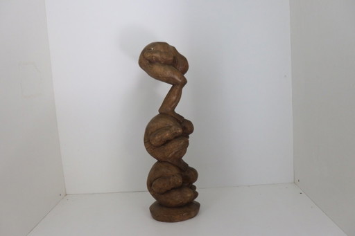 Tótem Yogiman de Madera Grande (56 cm) - Orang Malu - Madera Maciza de Suar – decoratieve objecten, Wood (photo 2 of 6)