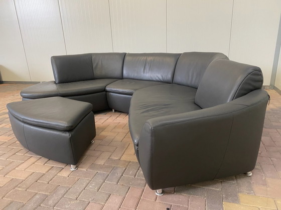 Image 1 of Hummel Design hoekbank van grijs leer