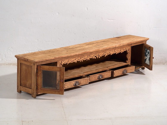 Credenza bassa antica in legno di pino – Cina, circa 1930 – Credenze con vetrina, Iron (photo 20 of 40)