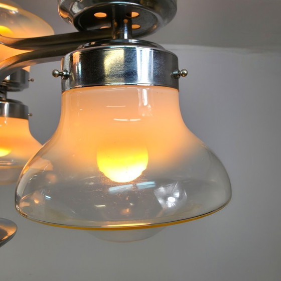 Image 1 of Mazzega Deckenleuchte, brutalistischer Murano-Kronleuchter aus den 1950er Jahren