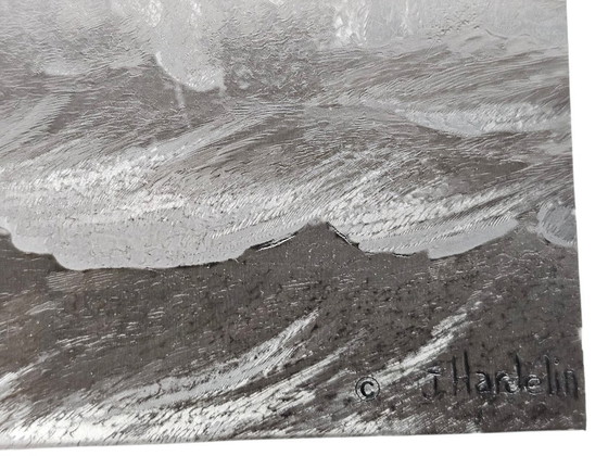 Image 1 of Jean Roy Hardelin - « Art de la feuille d'argent » - Image sur feuille d'argent - Signé - France - Années 1970