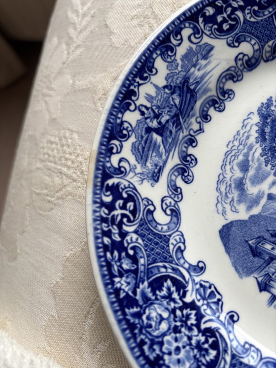 6-piece Royal Sphinx Maastricht Cambridge Old England Crockery, blue-white, Ceramic, Vintage (photo 9 of 12)