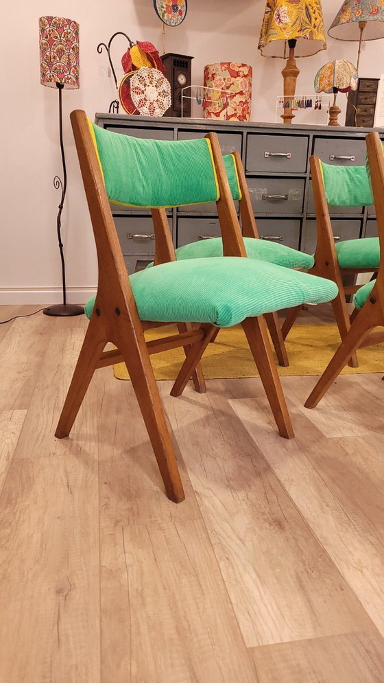 Image 1 of 5 sedie con gambe a compasso