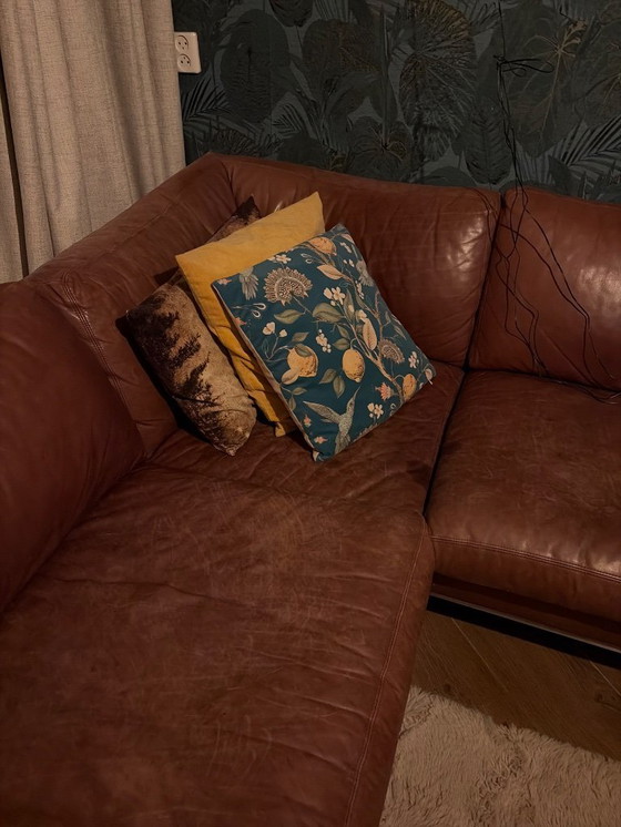 Image 1 of Leren hoekbank