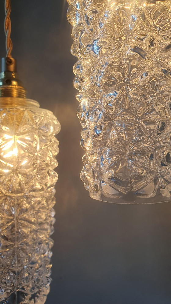 Set Lampade a sospensione Vintage Texture Vetro - Design Mid-century. – Metal (photo 10 of 20)