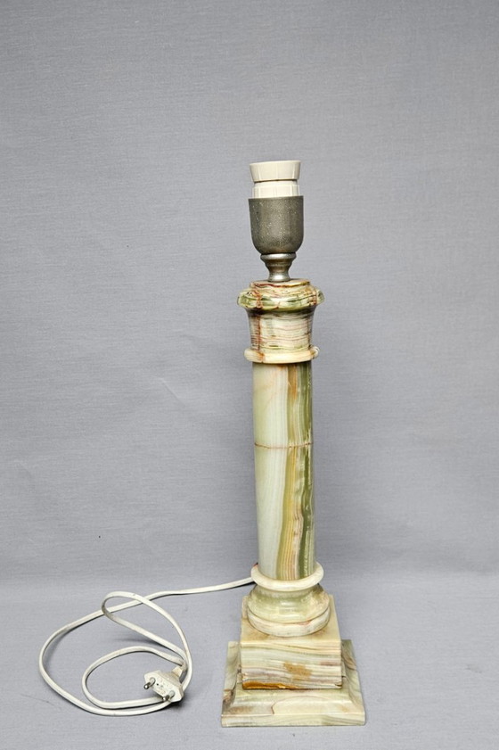 Polished Green Onyx Marble, Metal Fixture. – Table lamps (photo 10 of 12)