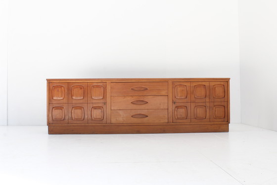 Image 1 of Buffet vintage graphique en bois de teck 1960s