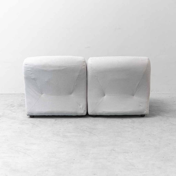 Pair of Vintage White Cotton Lounge Chairs – 70s Design – Chairs and lounge chairs (photo 8 of 9)