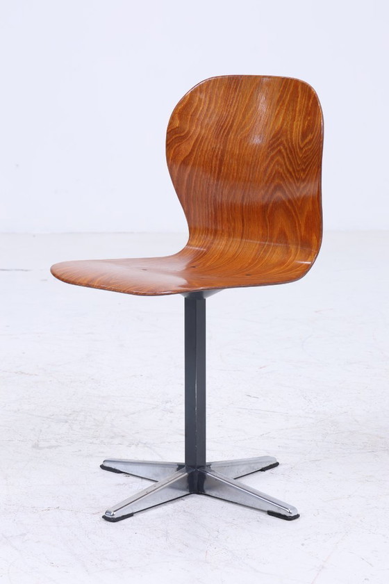 Image 1 of Chaise Vintage en Pagholz des années 60 | Chaise d'école Mid Century | Chaise de cuisine rétro des années 70 #07-21