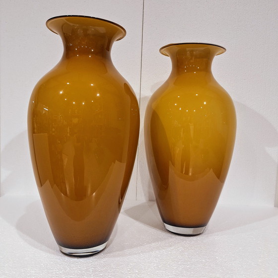 Image 1 of Set di due grandi vasi di Murano degli anni '60