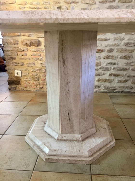 Image 1 of VINTAGE TABLE TRAVERTIN 70'