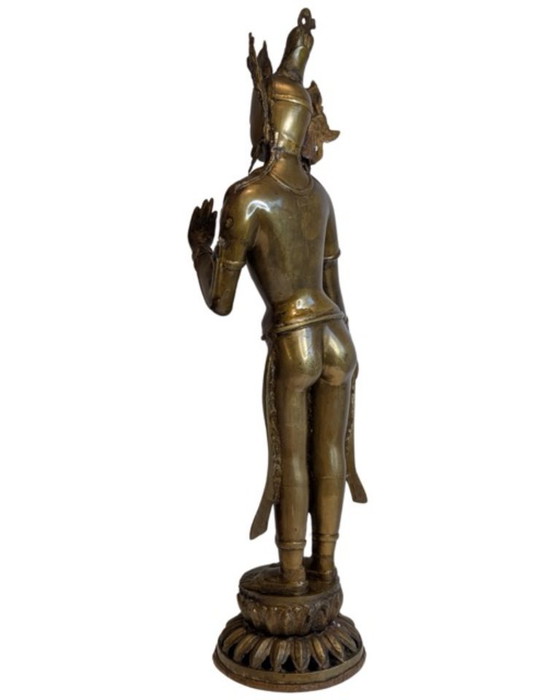 Tara debout monumentale népalaise en bronze doré au feu – XVIIIe/début XIXe siècle - 089 – Sculptures, Gold (photo 7 of 17)